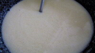 постный шоколадный манник с клюквой