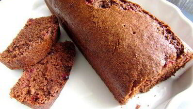 постный шоколадный манник с клюквой