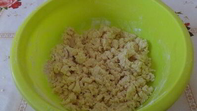 творожный манник с клюквой