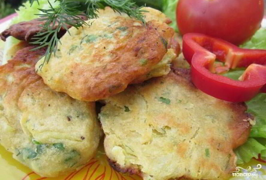 Кабачковые оладьи без яиц