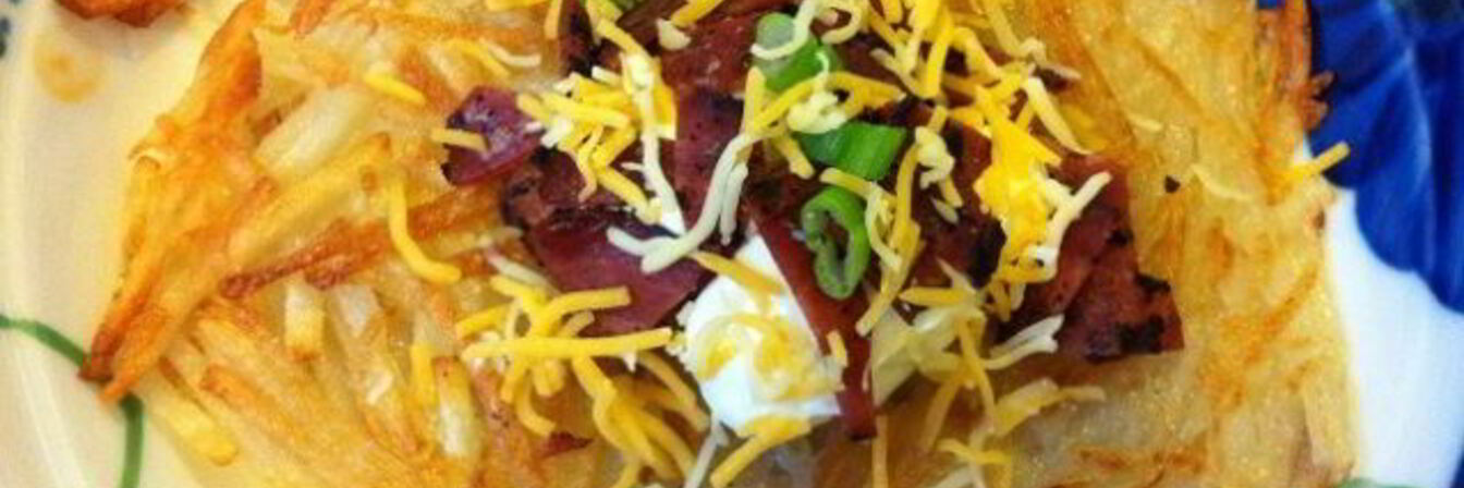 Картофельные оладьи с беконом