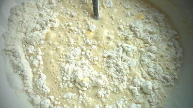 оладушки с карамельно-фруктовым припеком