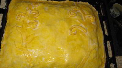 капустно-рыбный дрожжевой пирог