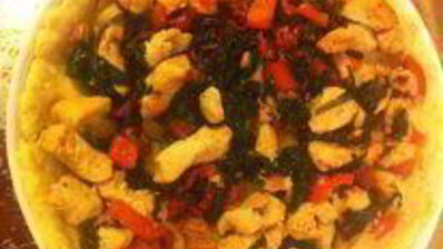 киш с индейкой, шпинатом и рикоттой