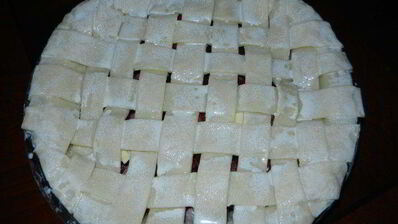 клубнично-ревеневый пирог