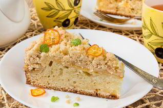 Лимонный пирог со штрейзелем