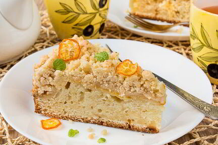 Лимонный пирог со штрейзелем