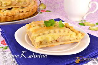 Песочный пирог с яблоками и заварным сметанным кремом