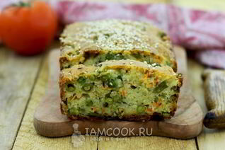 Пирог из манной крупы с горохом