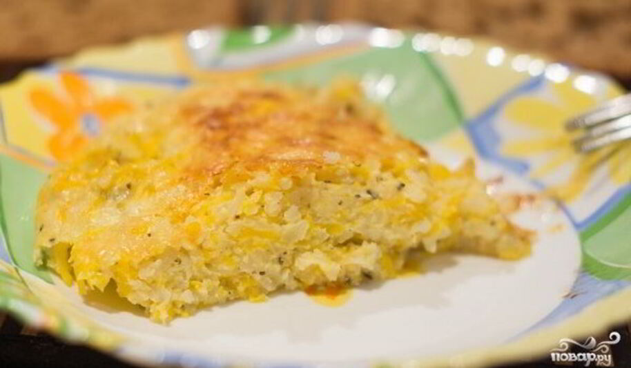 Рецепт пирога с тыквой и рисом