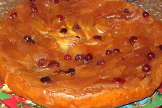 Пирог Татен песочный Яблоки с клюквой