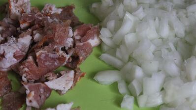 пирожки с гречкой, беконом и яйцом