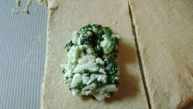 творожно-сырные пирожки со шпинатом