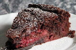 Брауни с малиной