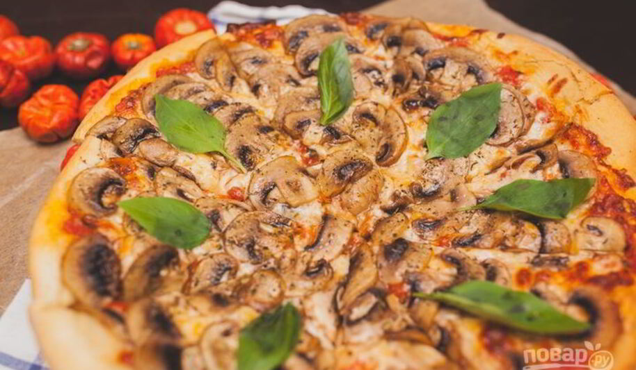 Рецепт пиццы грибной