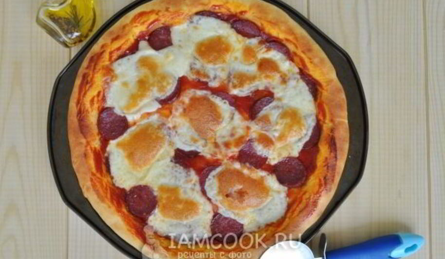 Рецепт пиццы пепперони с жаренной моцареллой