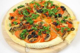 Пицца постная с грибами