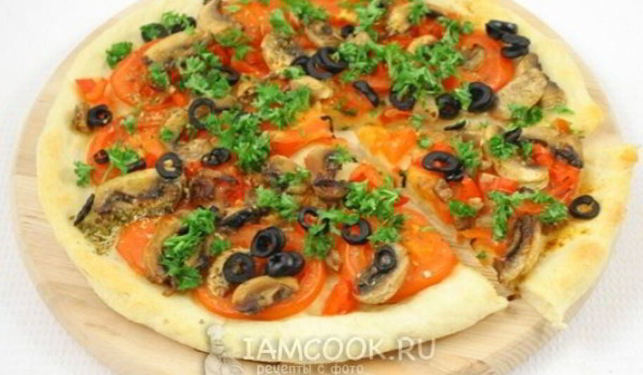 Рецепт пиццы постной с грибами