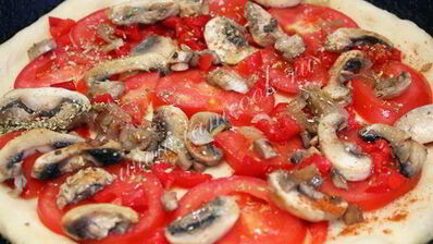 пицца постная с грибами