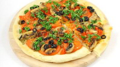 пицца постная с грибами