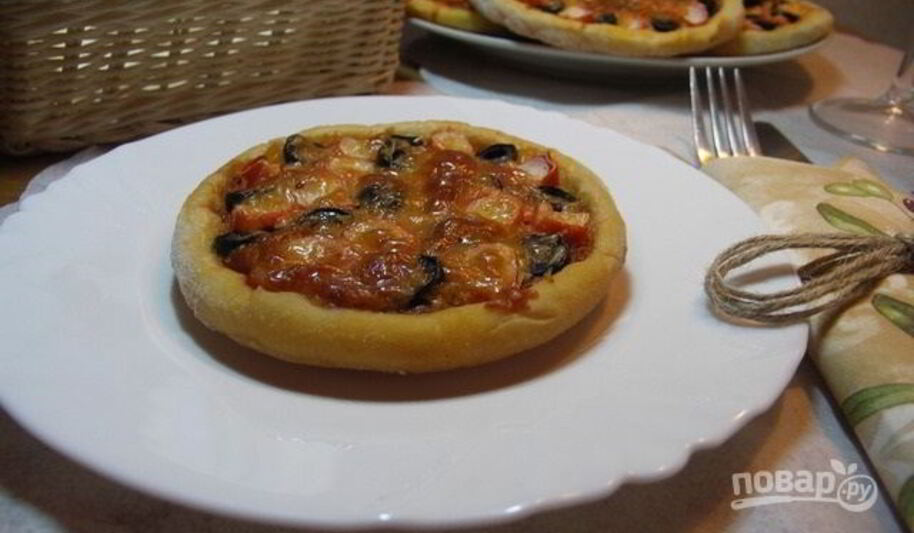 Рецепт пиццы с крабовыми палочками