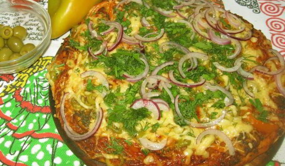 Рецепт пиццы с маринованным мясом