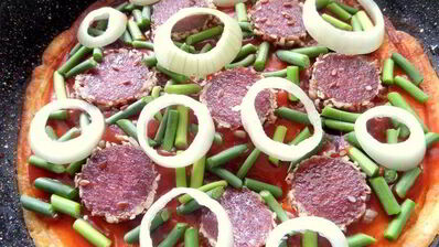 заливная пицца в сковороде