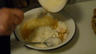 шарлотка с рисом и яблоками