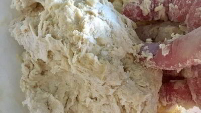 штрудель с лососем, фасолью и рикоттой