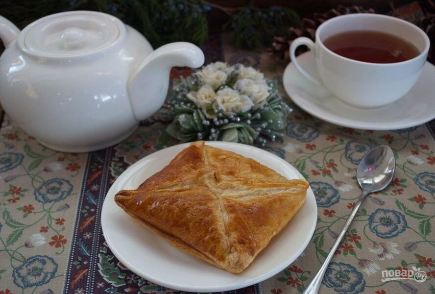 Слоеное бездрожжевое тесто с творогом