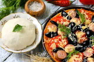 Тесто для пиццы без дрожжей