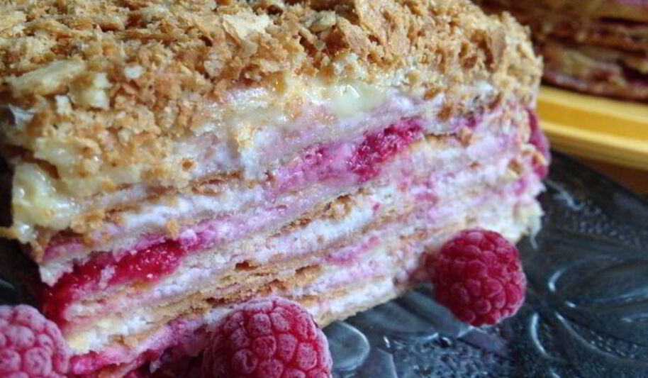 Рецепт малинового наполеона