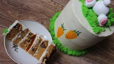 морковный торт с облепихово-мандариновым кули