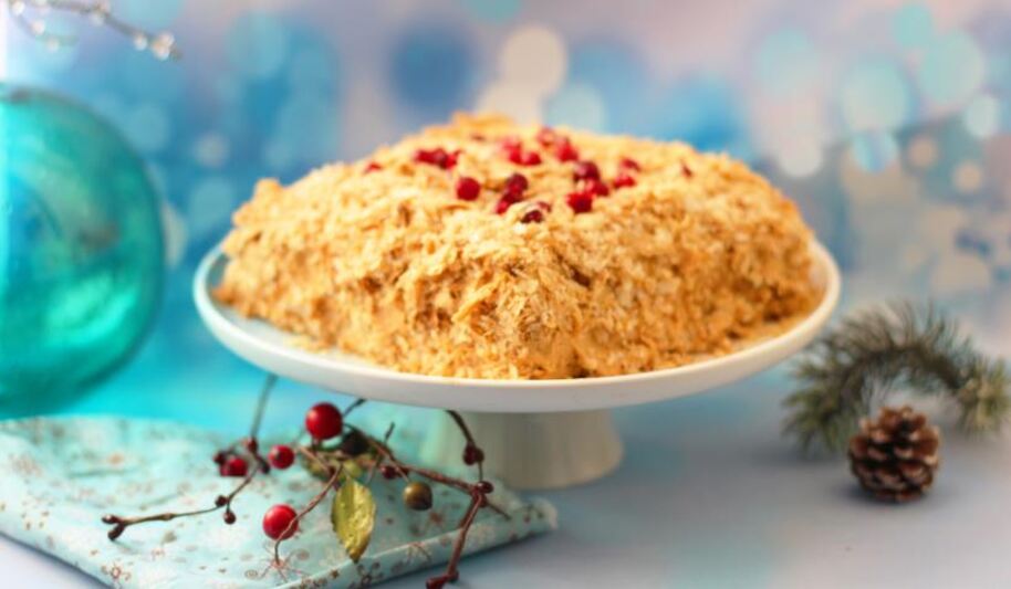 Рецепт наполеона с заварныма кремома и брусникого