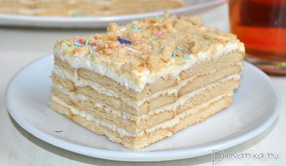 Рецепт торта без выпечки из печенья с кремом
