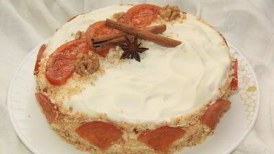 торт с карамельными апельсинами