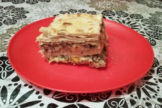 Яично-мясной тортик со вкусом шавермы