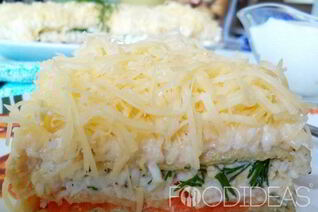 Закусочный торт из вафельных коржей