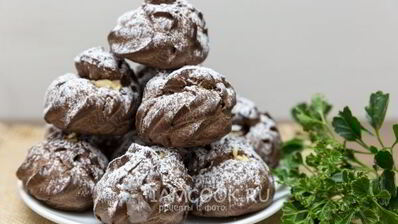 шоколадные профитроли с кремом