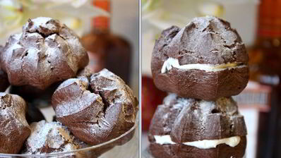 шоколадные профитроли со сливочно-шоколадным кремом