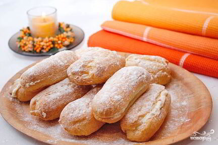 Эклеры со сливочным кремом