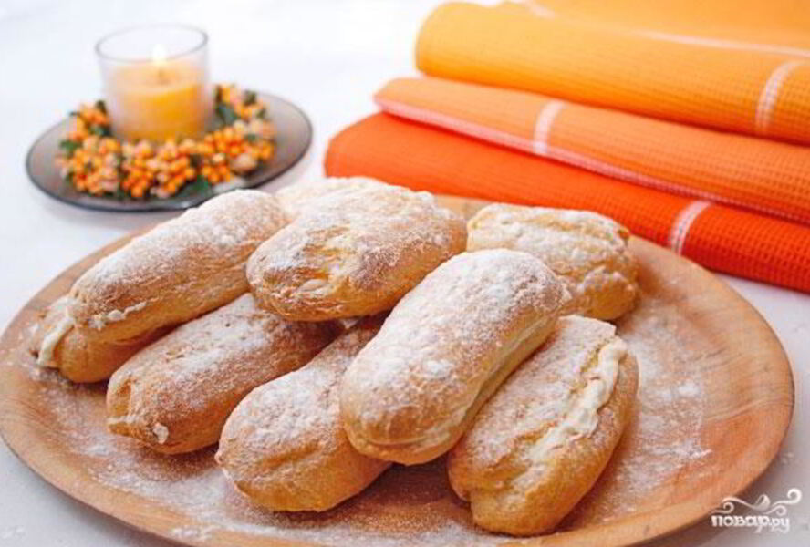 Эклеры со сливочным кремом