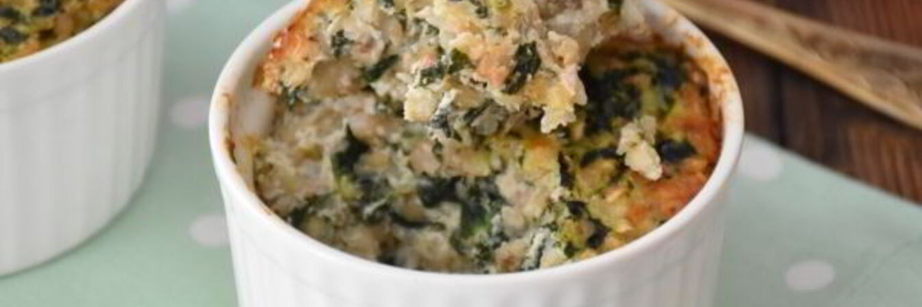 Гречневая запеканка с рикоттой и шпинатом