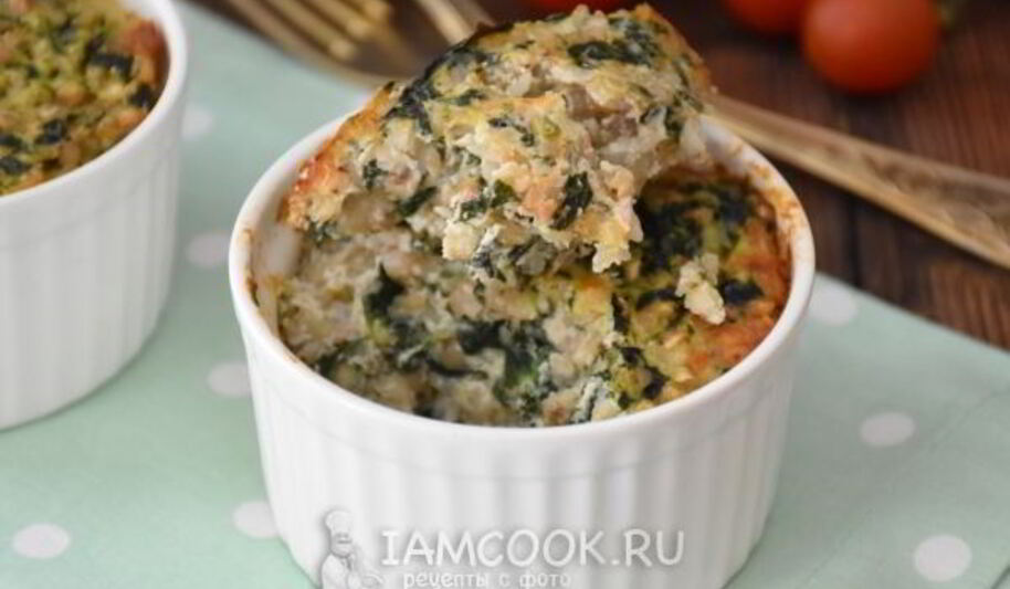 Рецепт гречневой запеканки с рикоттой и шпинатом