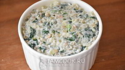 гречневая запеканка с рикоттой и шпинатом