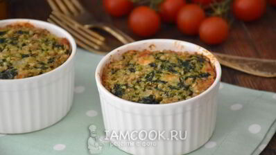 гречневая запеканка с рикоттой и шпинатом