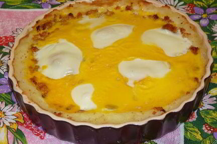 Картофельная запеканка с икрой