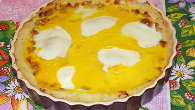 картофельная запеканка с икрой