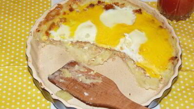 картофельная запеканка с икрой