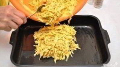 картофельная запеканка с мясными шариками